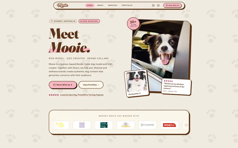 Mooie website homepage