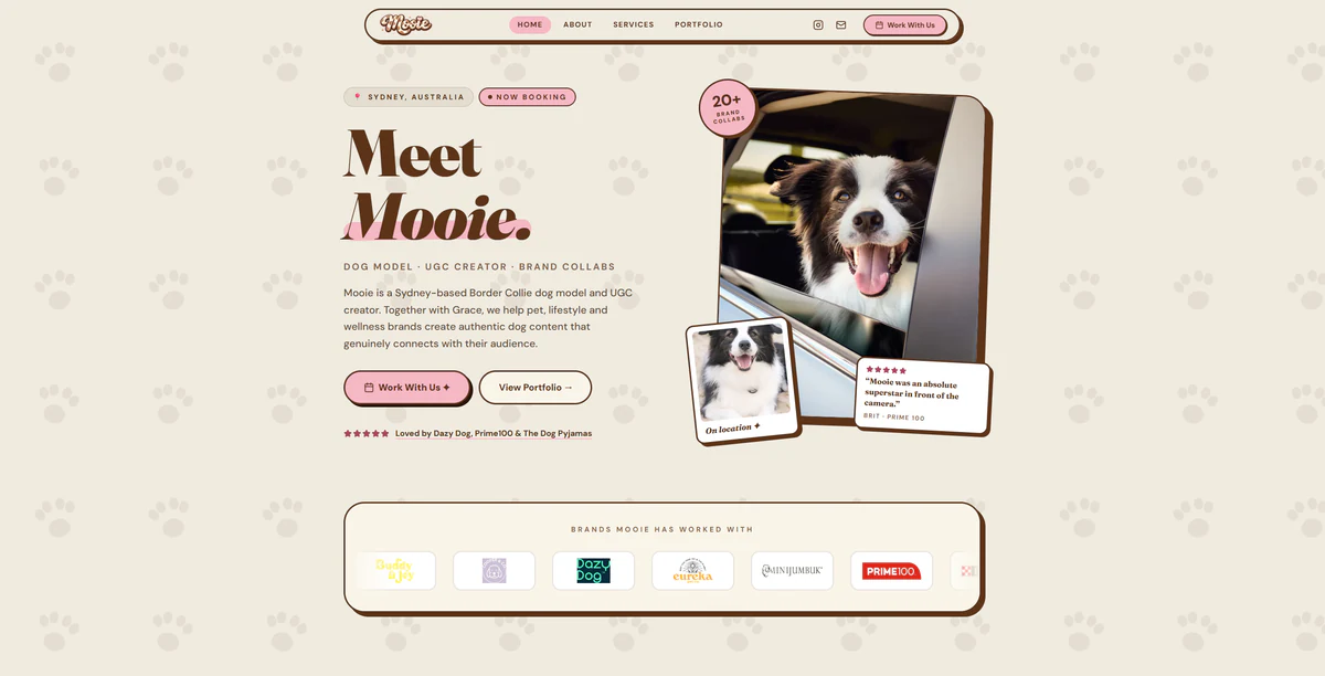 Mooie website homepage